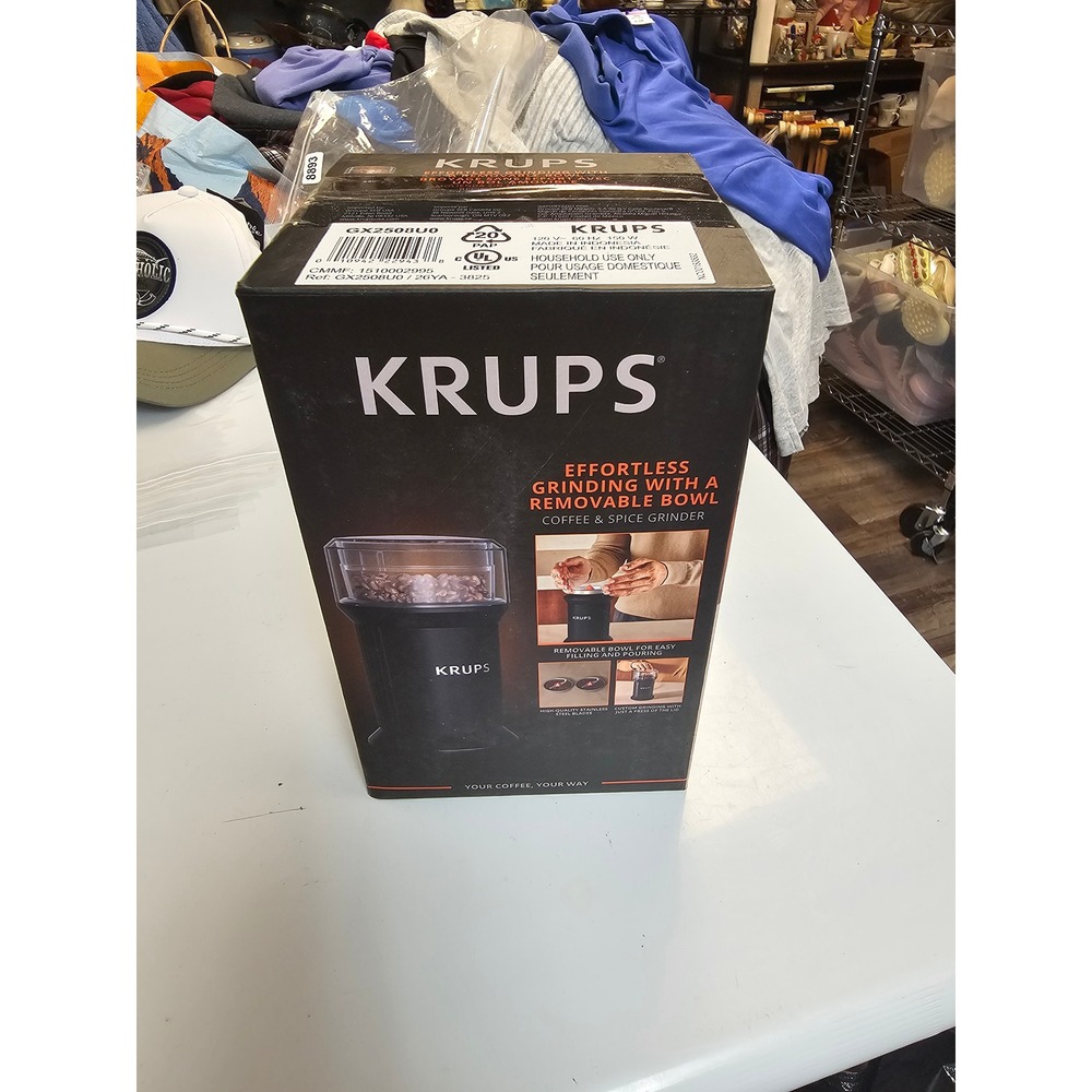 Krups GX2508U0 Coffee and Spice Grinder Removable Bowl Black 150W NEW